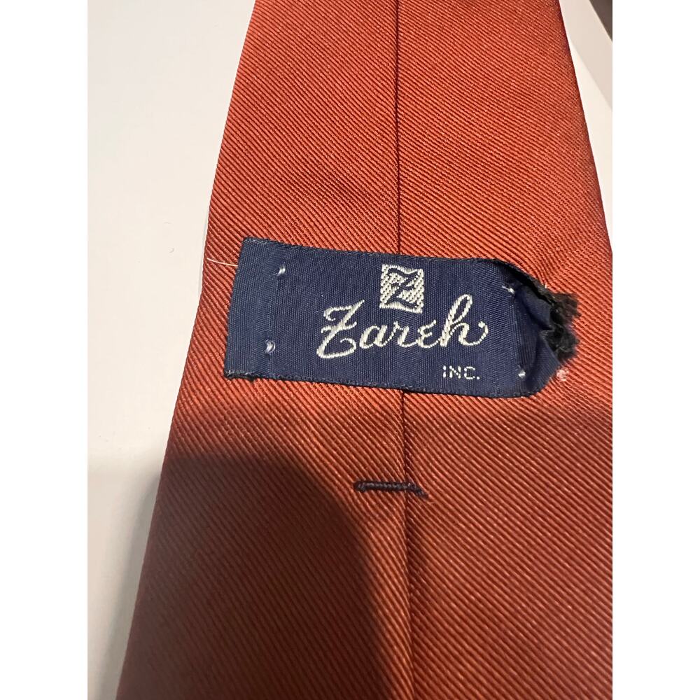 Zareh Vintage 100% Silk Men’s Necktie Copper Gold JL - Picture 5 of 10